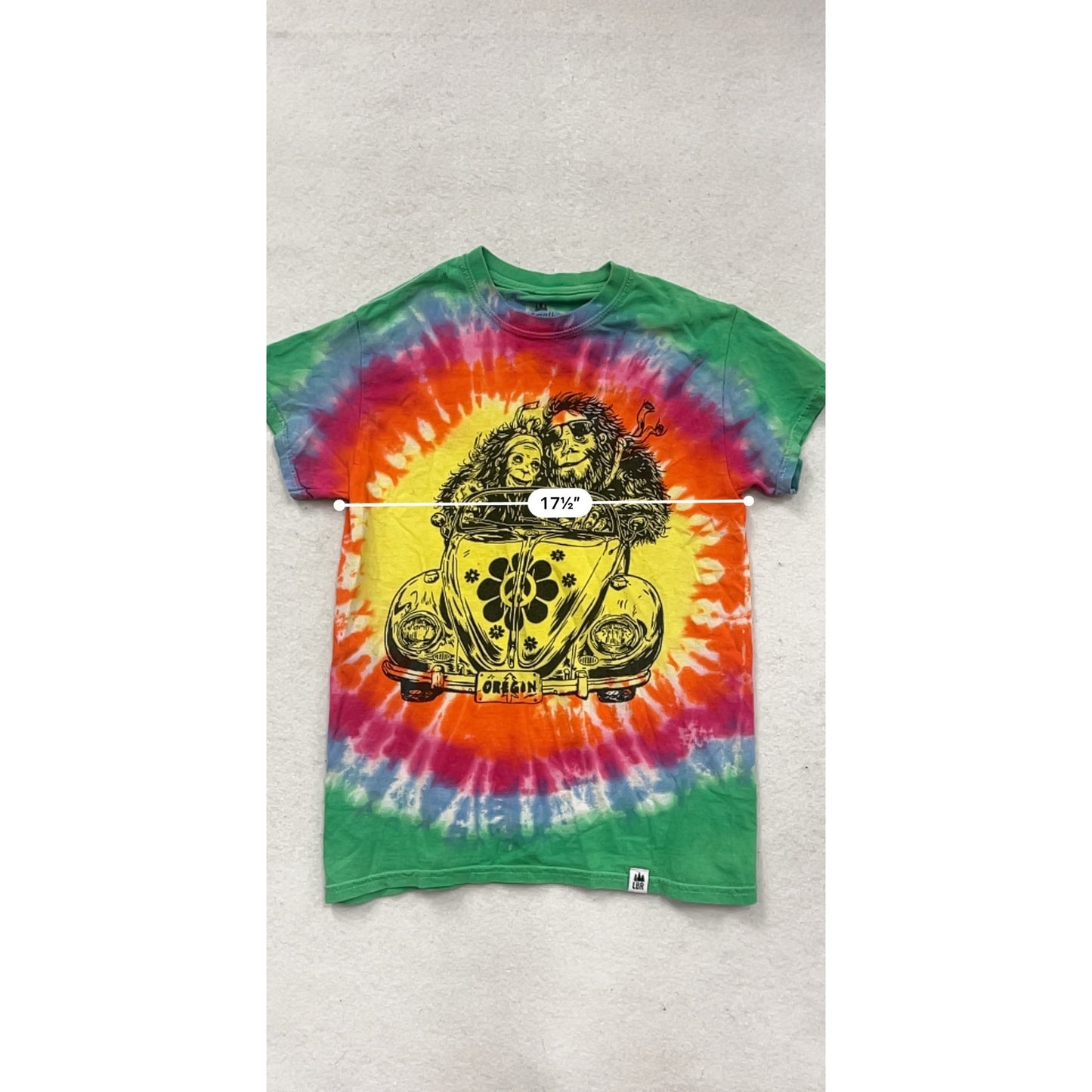 Tie-Dye Short Sleeve T-Shirt With Hippie Car Graphic For Adults #447A