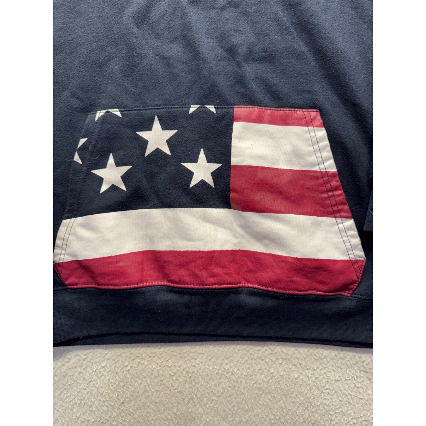 Deadwood South Dakota Hoodie Navy Pullover With American Flag S Design #154B