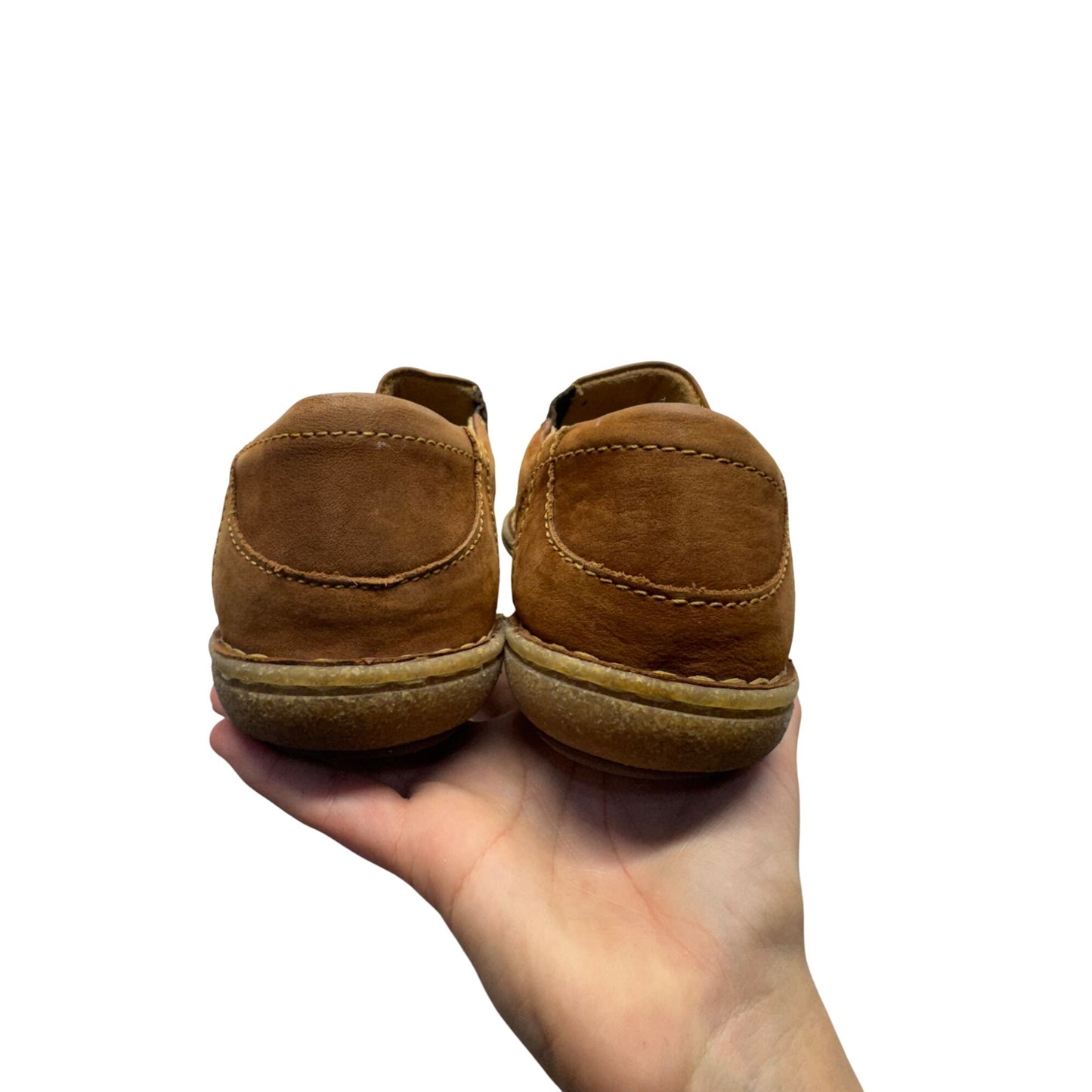 Born Causal Leather Slip On Loafers Comfort Shoes Tan Suede #9645