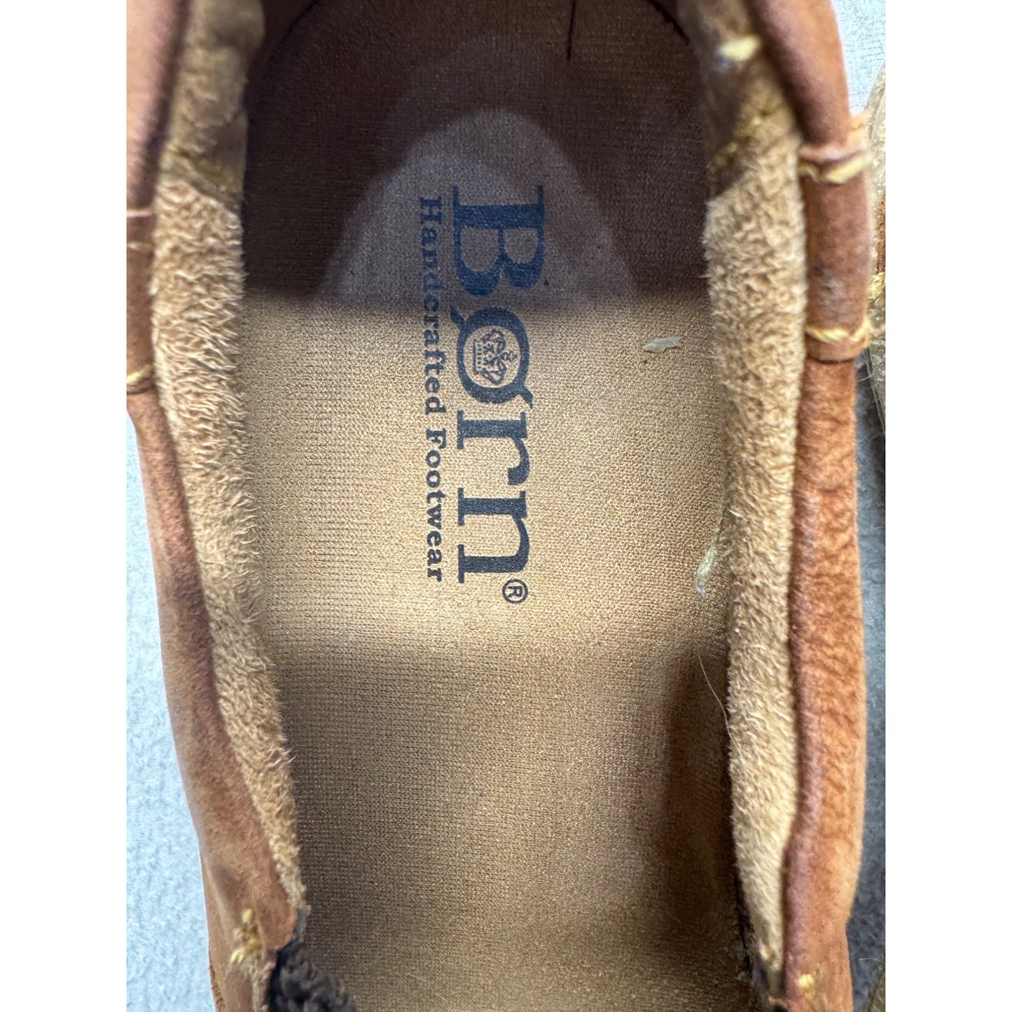 Born Causal Leather Slip On Loafers Comfort Shoes Tan Suede #9645