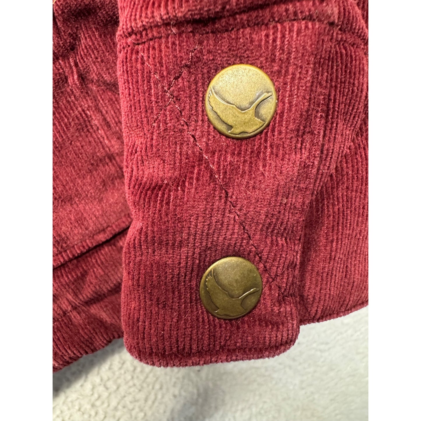 Quilted Corduroy Jacket With Gold Bird Buttons By Eddie Bauer #9588