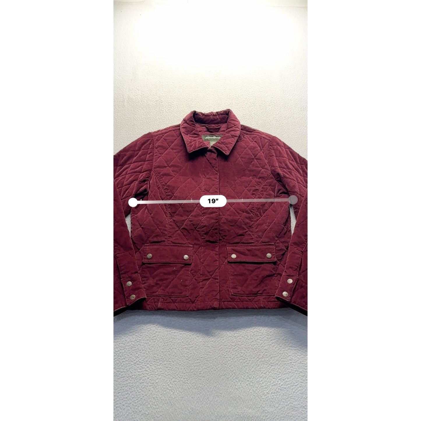 Quilted Corduroy Jacket With Gold Bird Buttons By Eddie Bauer #9588