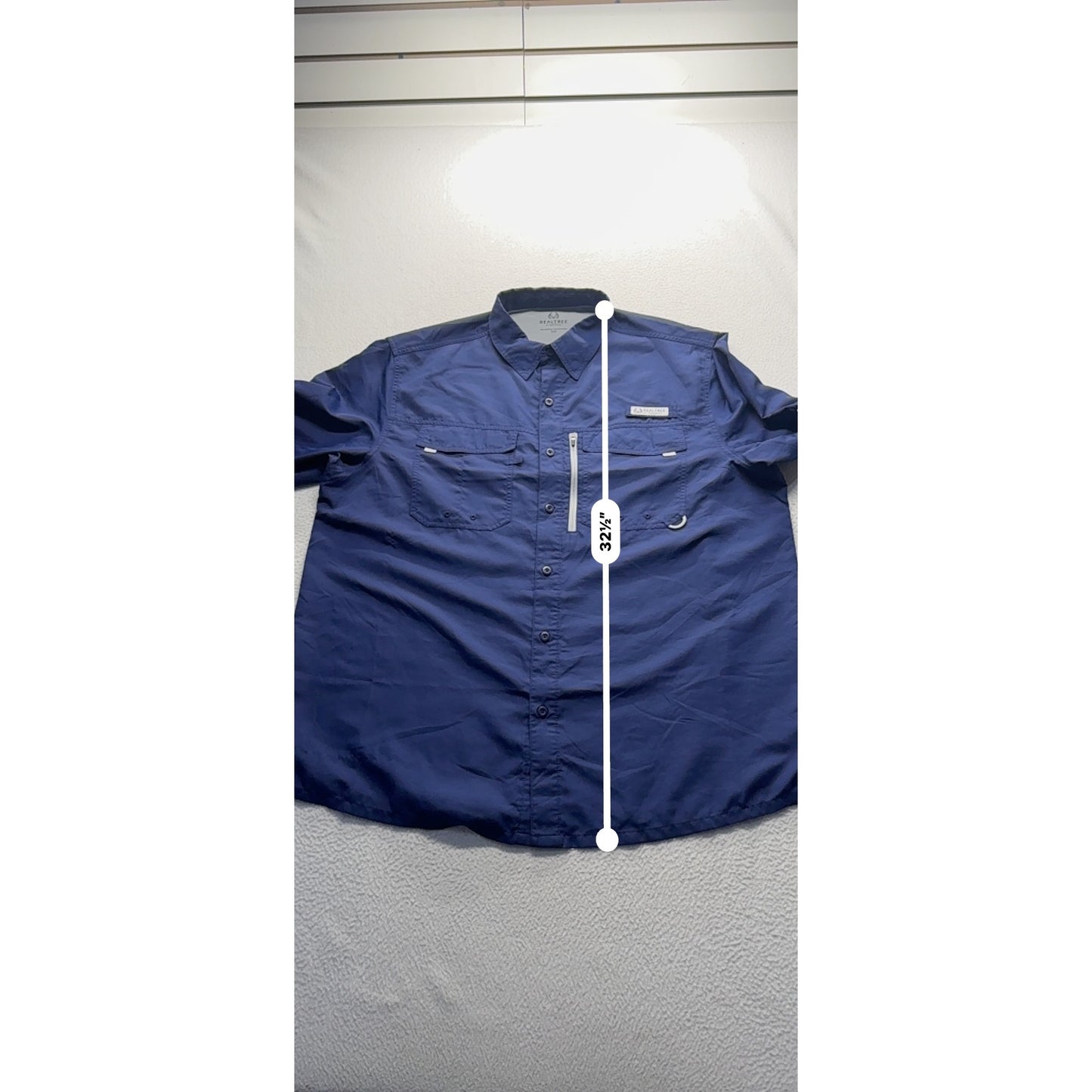 Realtree XL Long Sleeve Fishing Shirt W/ Zipper Pockets & Loops #7873