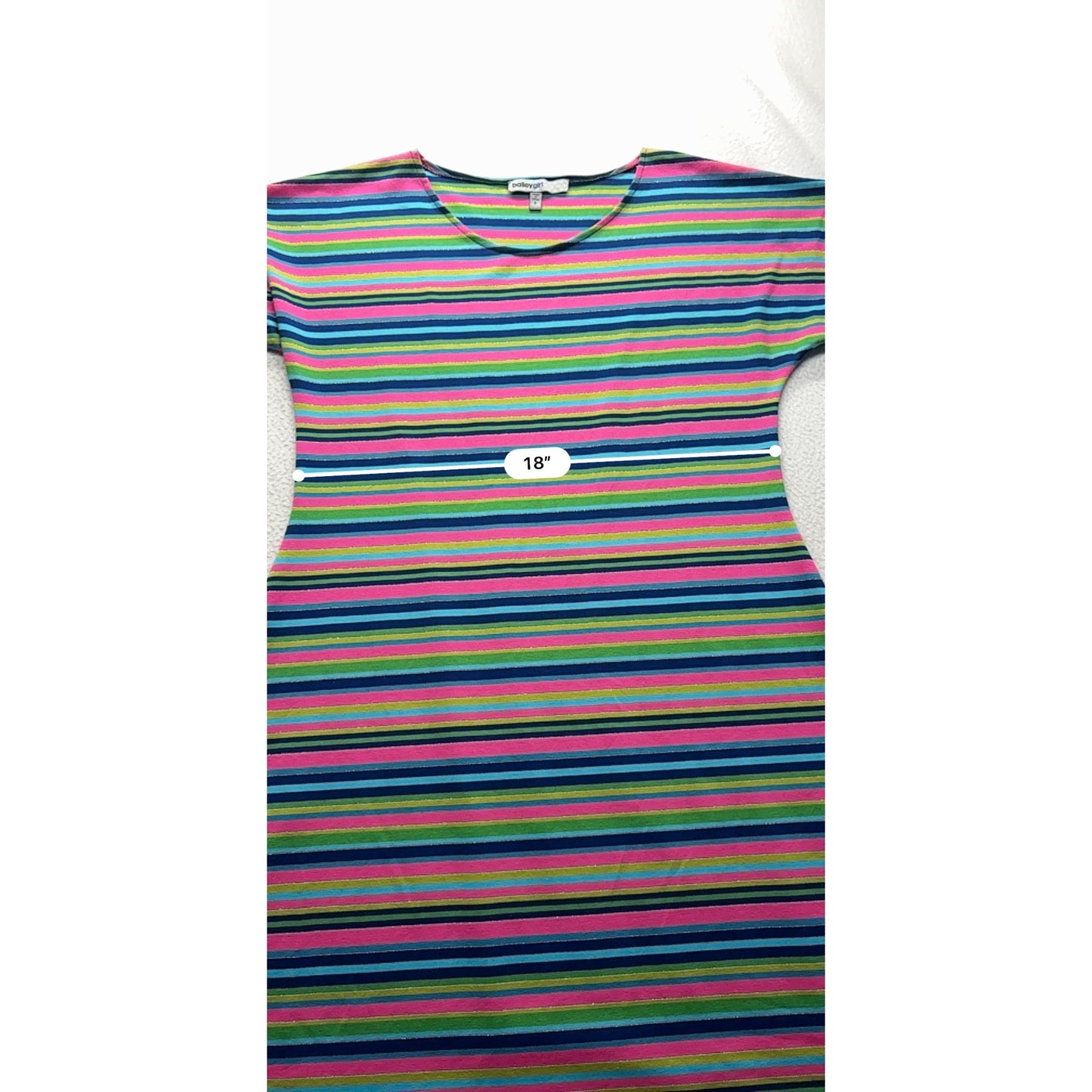 Striped Multicolor Short-Sleeve Dress By Bailey Girl #7699