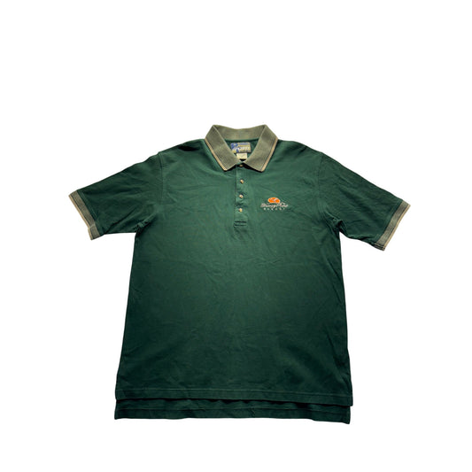 VTG PT Sports Wear Green Polo Shirt Breezy Point Resort Logo XL Cotton #9081