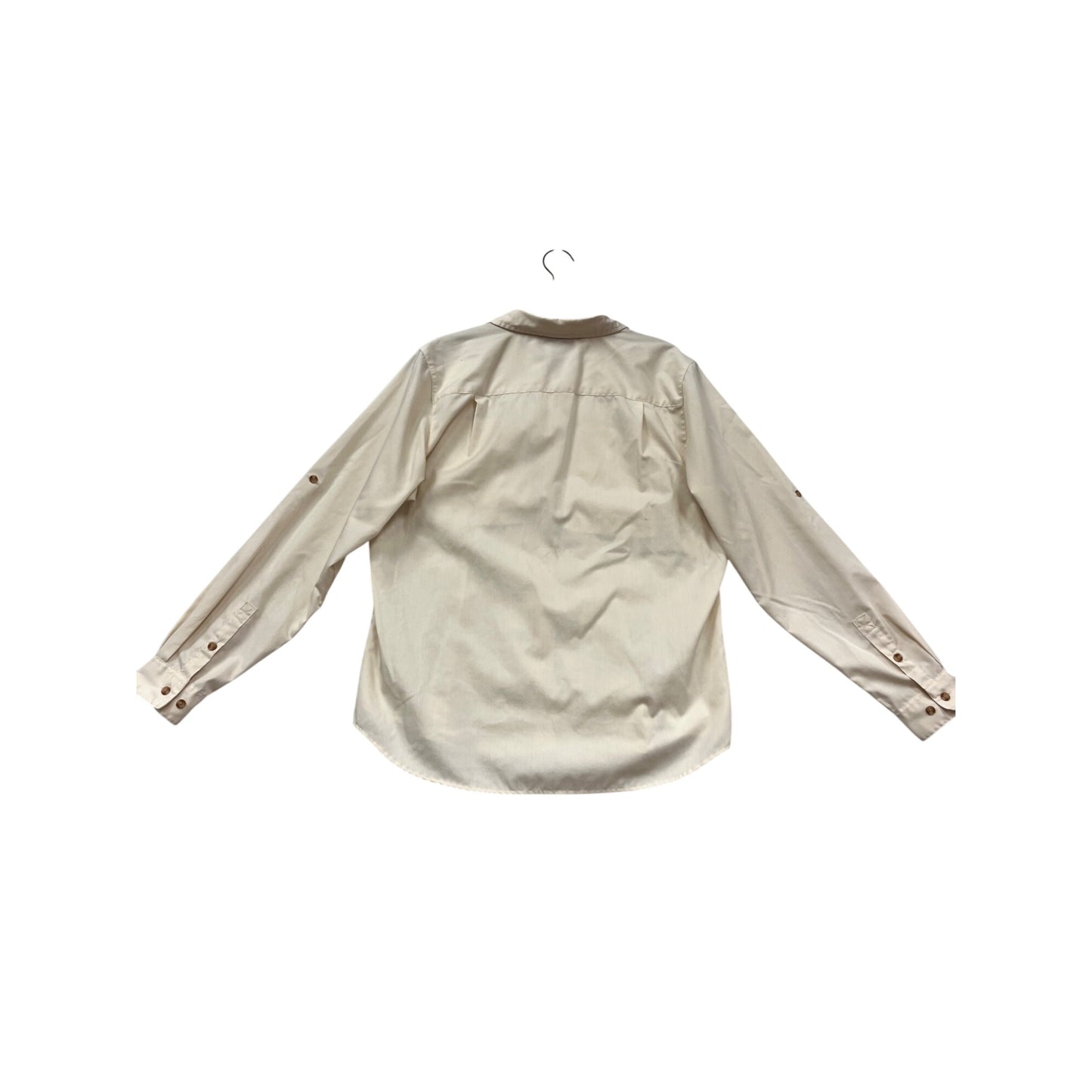 L.L. Bean Traveler Beige Button-Down Shirt Size M #429A