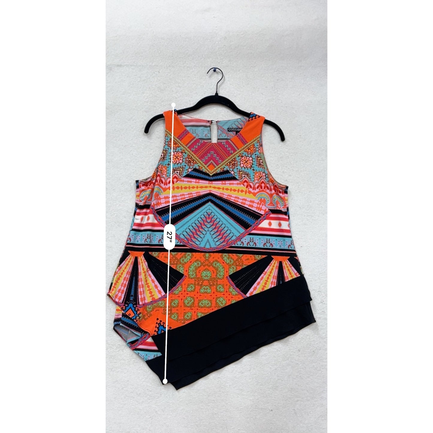 Coco Bianco Asymmetrical Sleeveless Top M #619A