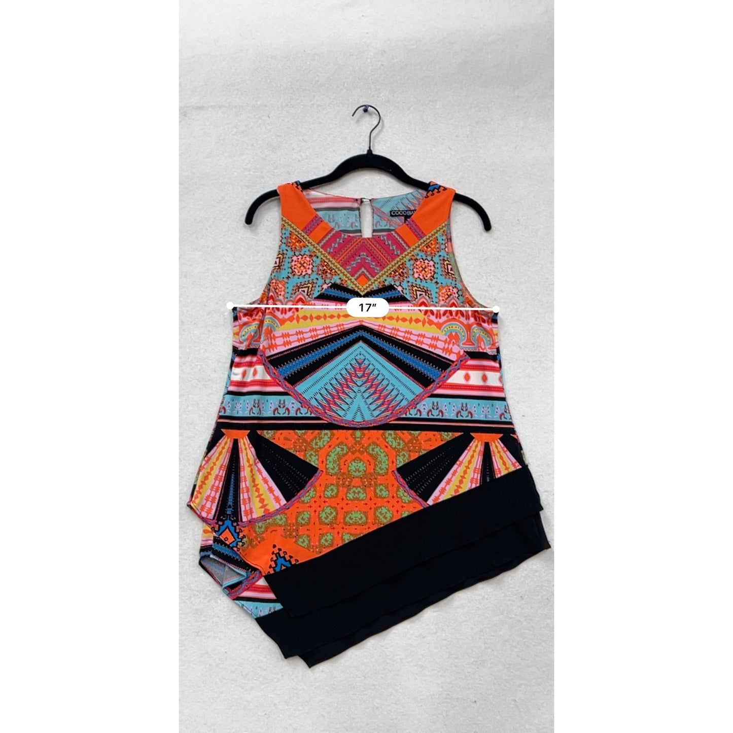 Coco Bianco Asymmetrical Sleeveless Top M #619A