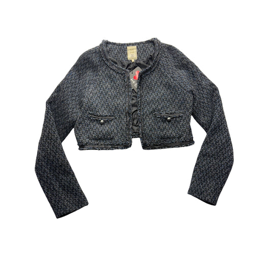 Stylebook Womens Wool blend Cropped Tweed Button Blazer #7692
