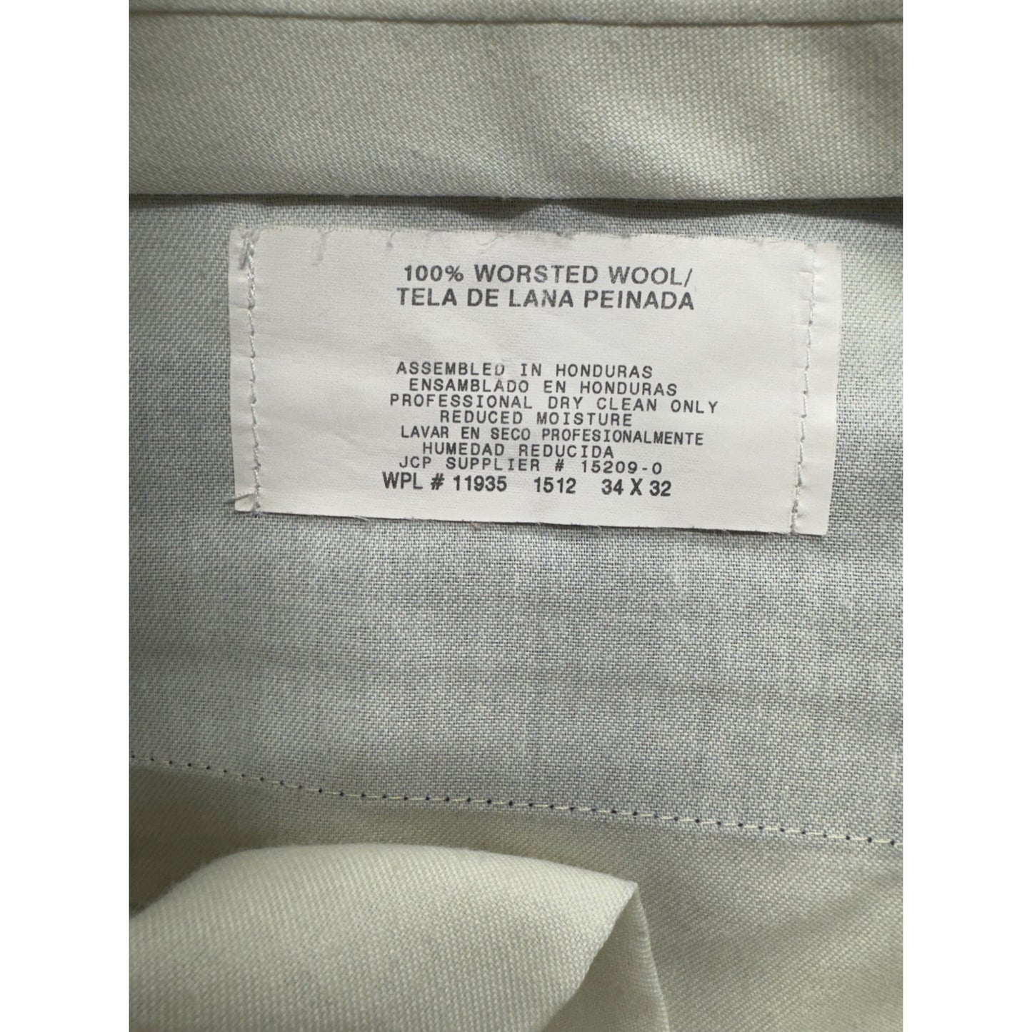 Stafford Mens 100% Worsted Wool Pleated Dress Pants 34x32 Gray Plaid #7948