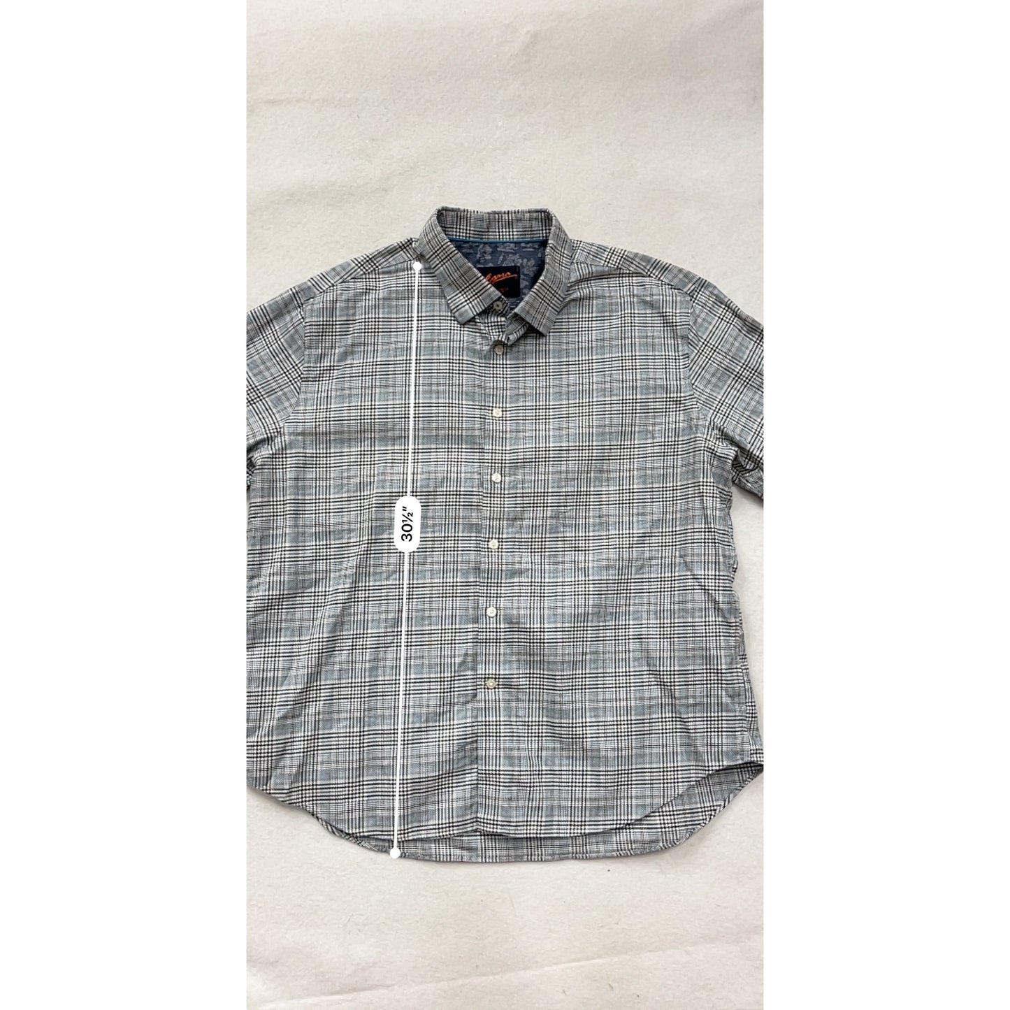 Egara Mens Slim Fit Stretch Non-Iron Plaid Button-Up Shirt XXL #8807