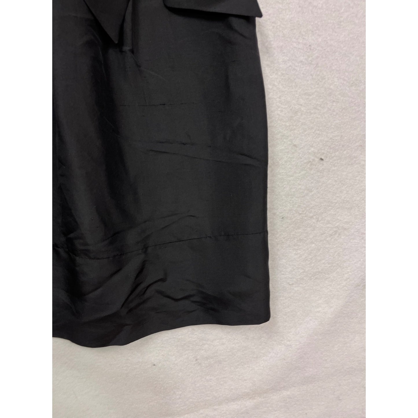 Jenny Yoo Collection Black Silk Dress Size 8 With Bow Detail #385A