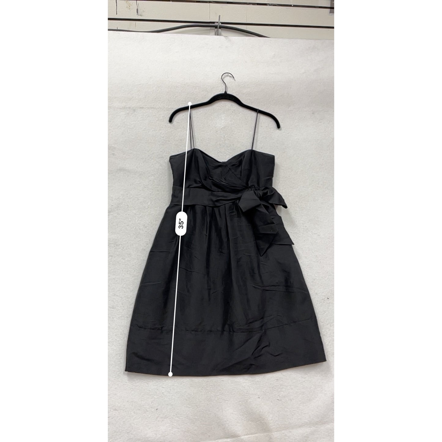 Jenny Yoo Collection Black Silk Dress Size 8 With Bow Detail #385A