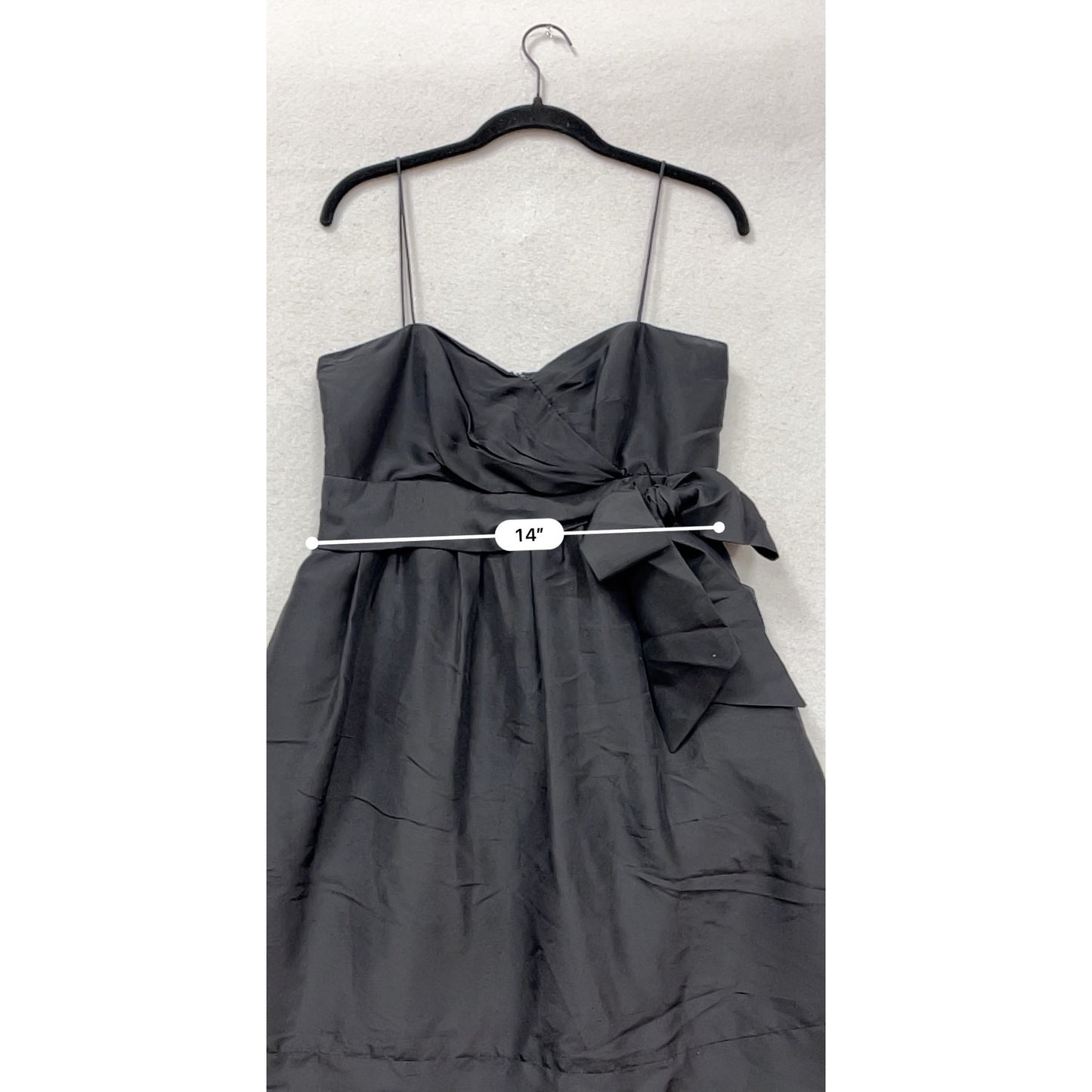 Jenny Yoo Collection Black Silk Dress Size 8 With Bow Detail #385A