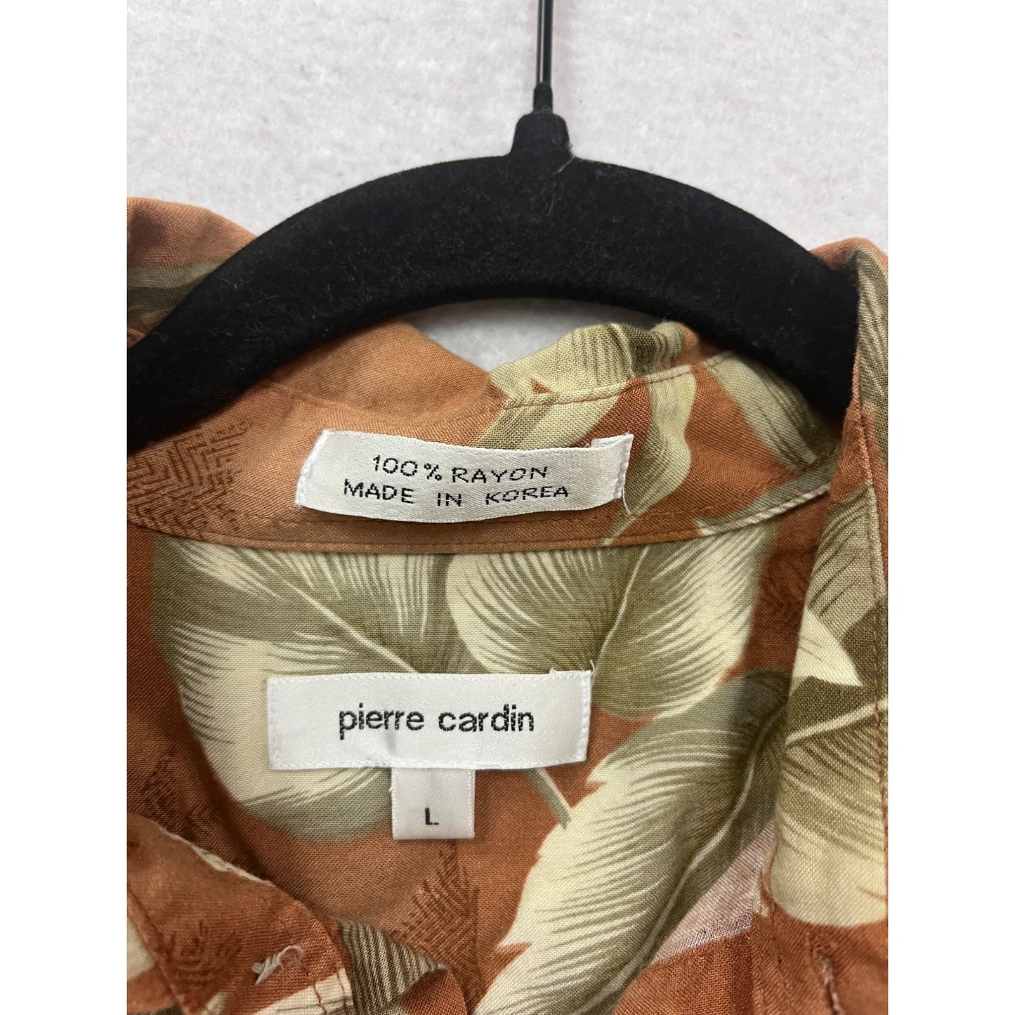 Pierre Cardin Hawaiian Shirt L #917A