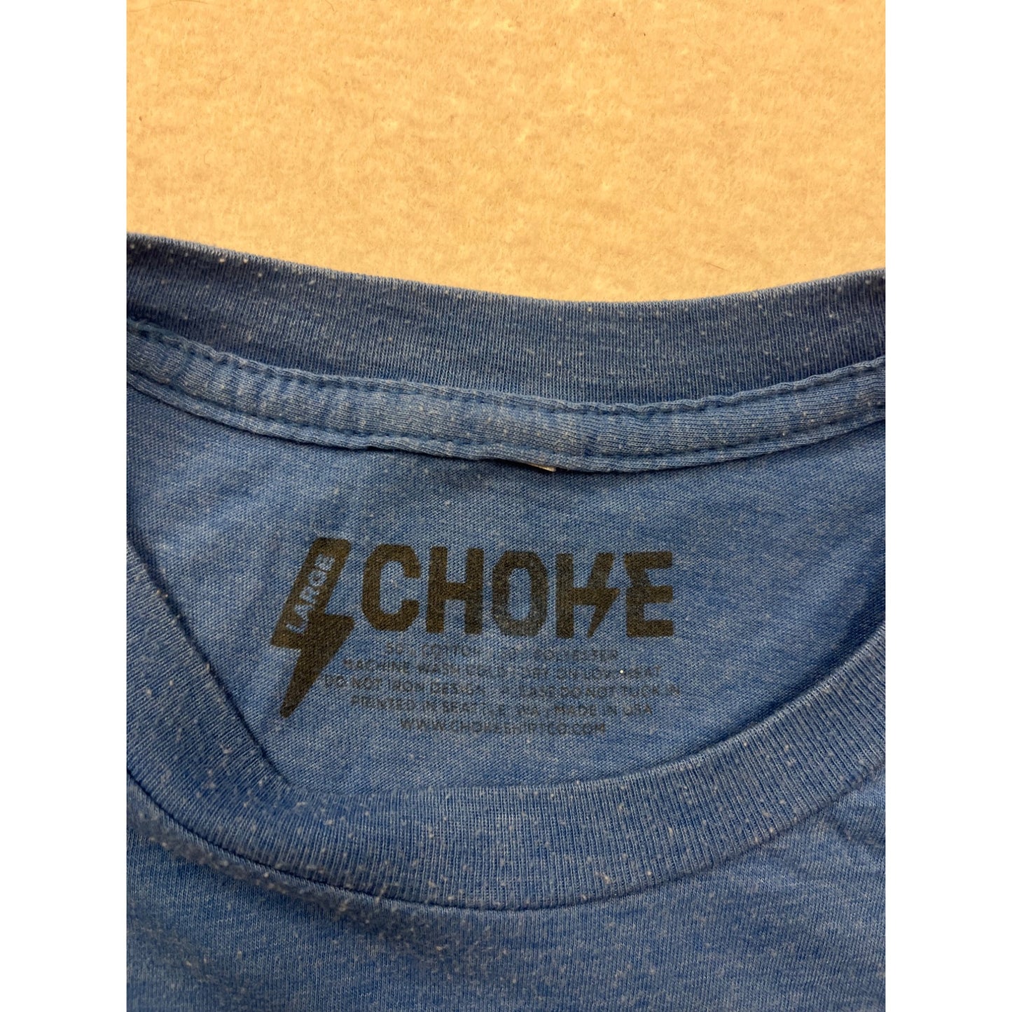 Jesus Graphic T-Shirt Blue With "I Hate Figs" Text L #112A