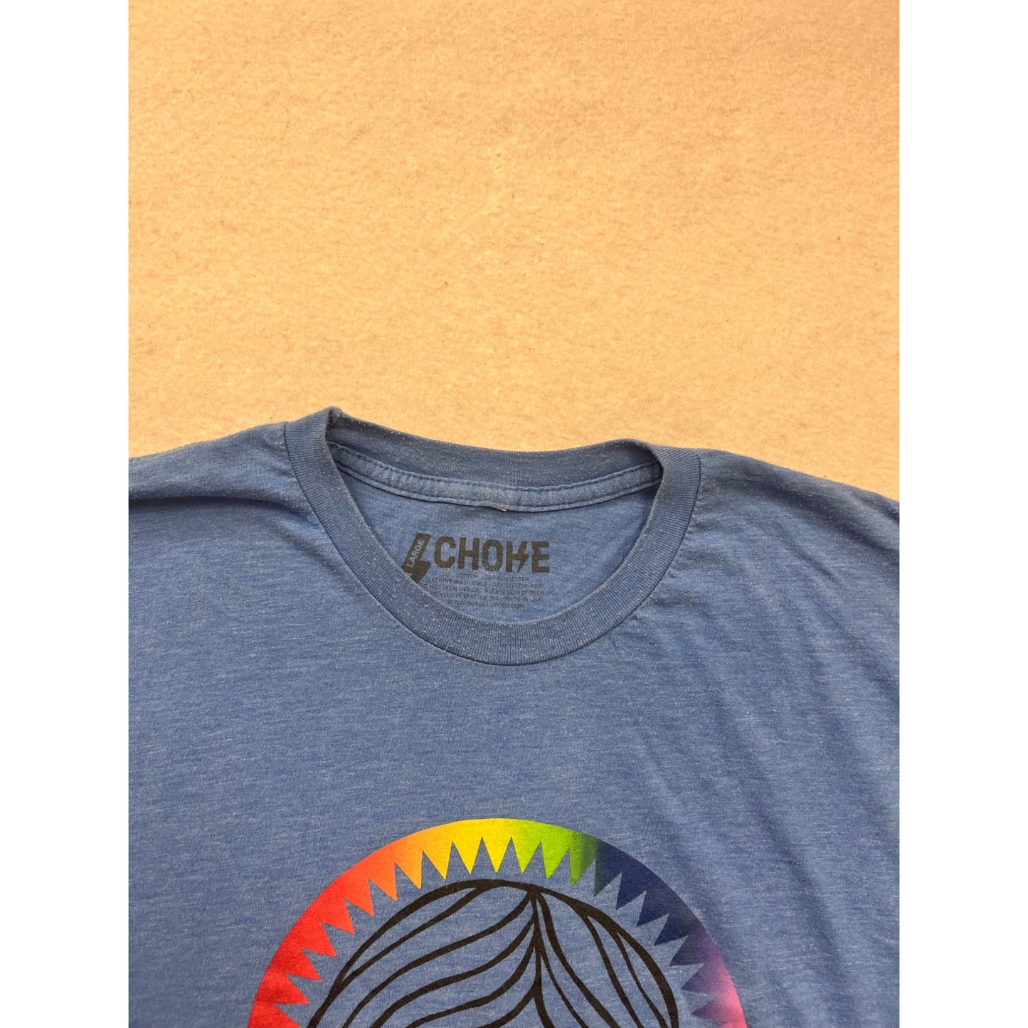 Jesus Graphic T-Shirt Blue With "I Hate Figs" Text L #112A