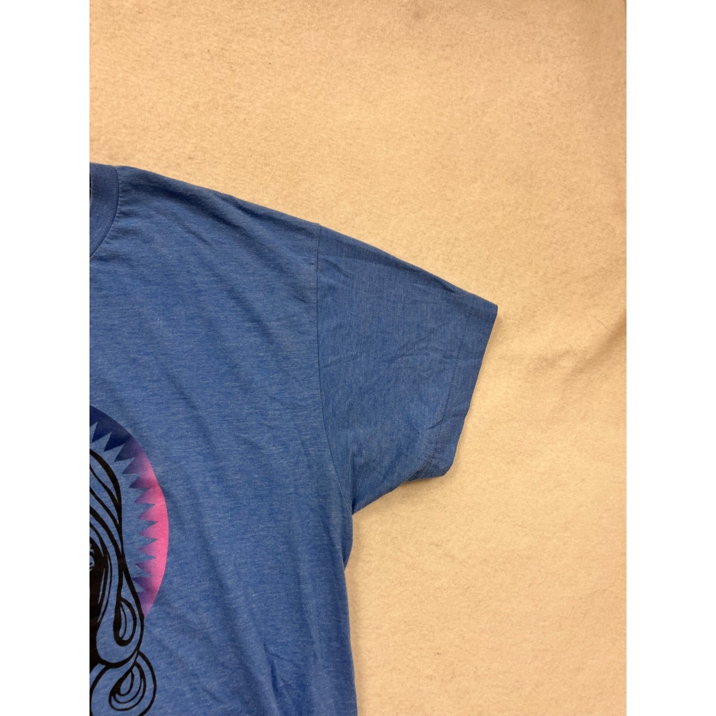 Jesus Graphic T-Shirt Blue With "I Hate Figs" Text L #112A