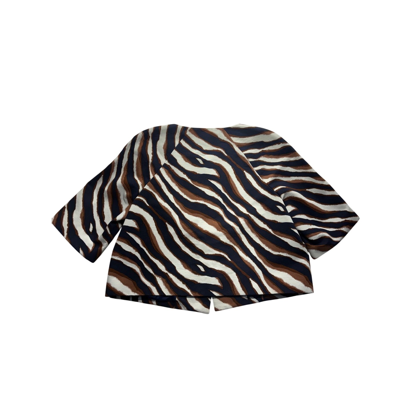 Jones Wear Petite Zebra Print Open-Front Jacket 3/4 Sleeve #7727