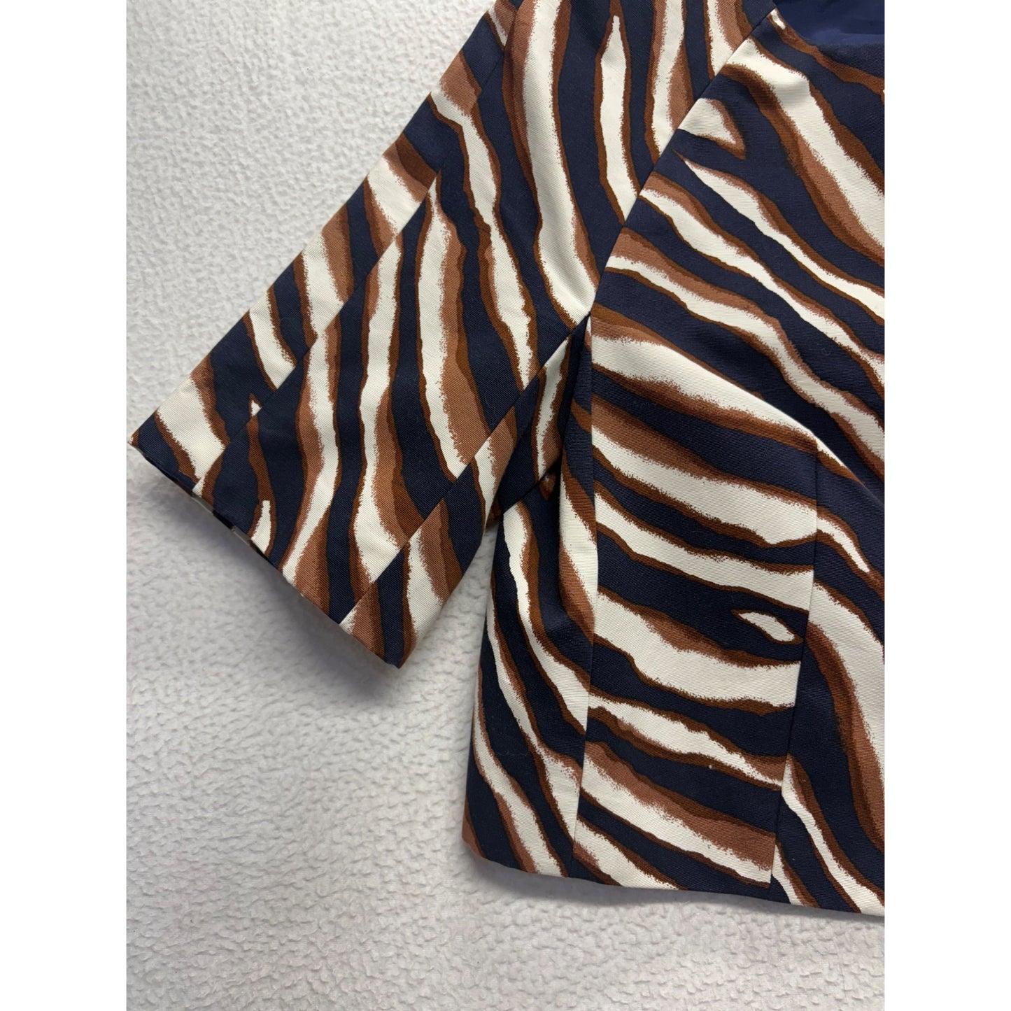 Jones Wear Petite Zebra Print Open-Front Jacket 3/4 Sleeve #7727