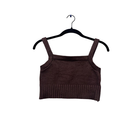 Garage Brown Knit Crop Top P/S #507A