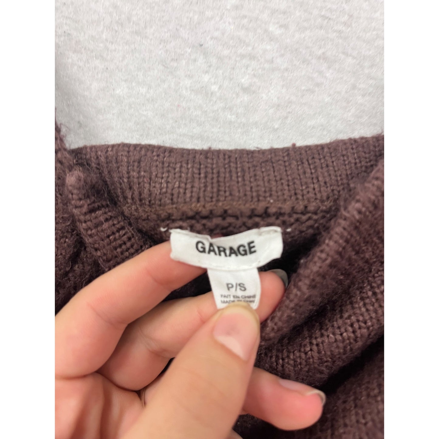 Garage Brown Knit Crop Top P/S #507A