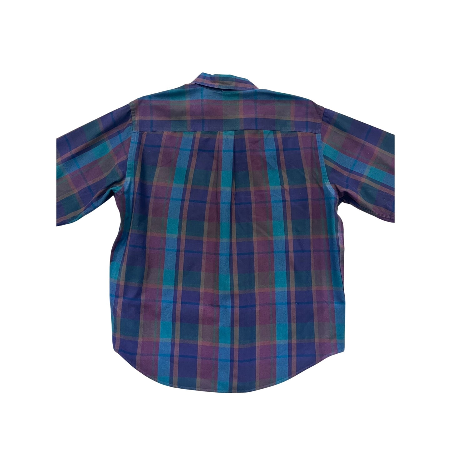 L.L. Bean Plaid Long-Sleeve Button-Up Shirt Size L #231A