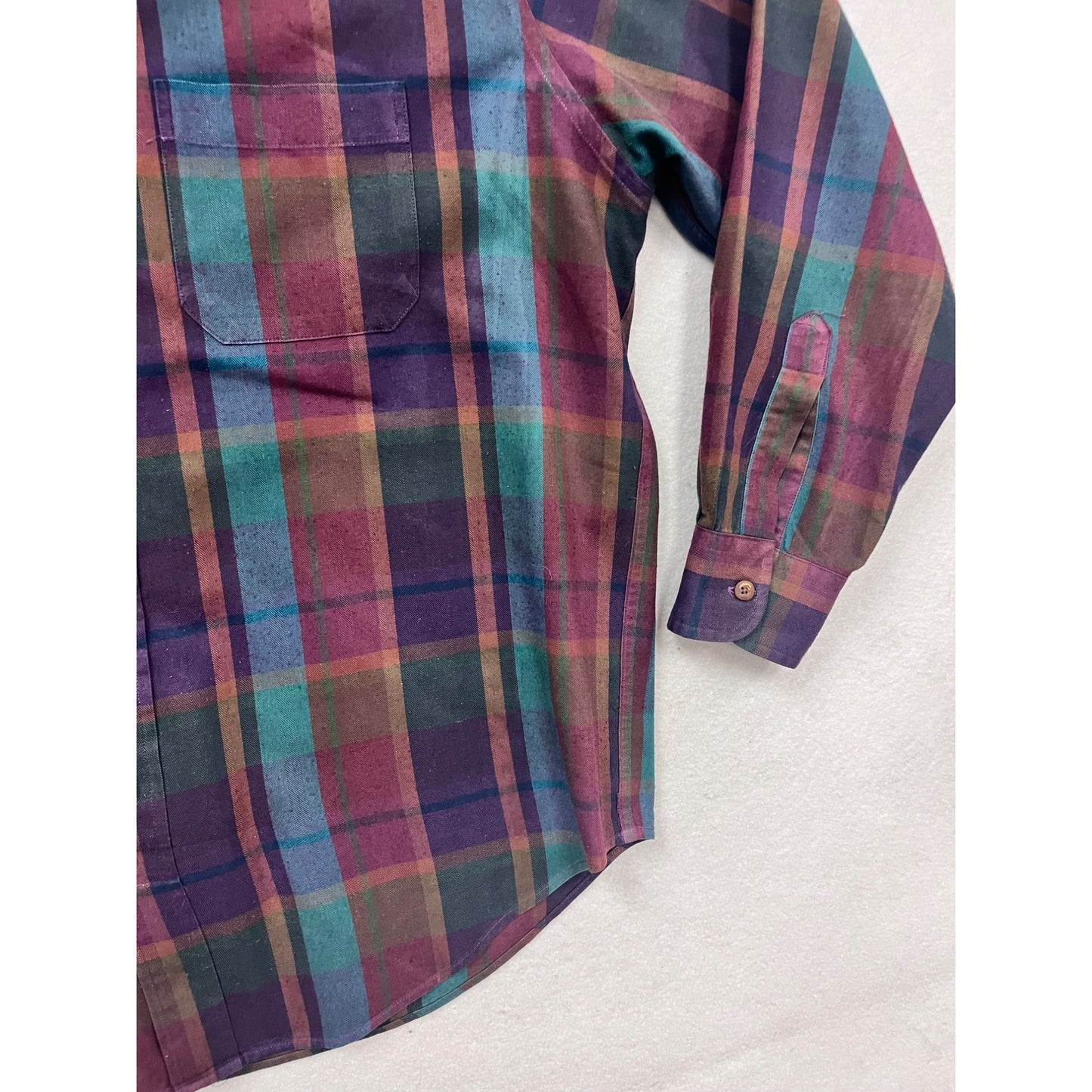 L.L. Bean Plaid Long-Sleeve Button-Up Shirt Size L #231A