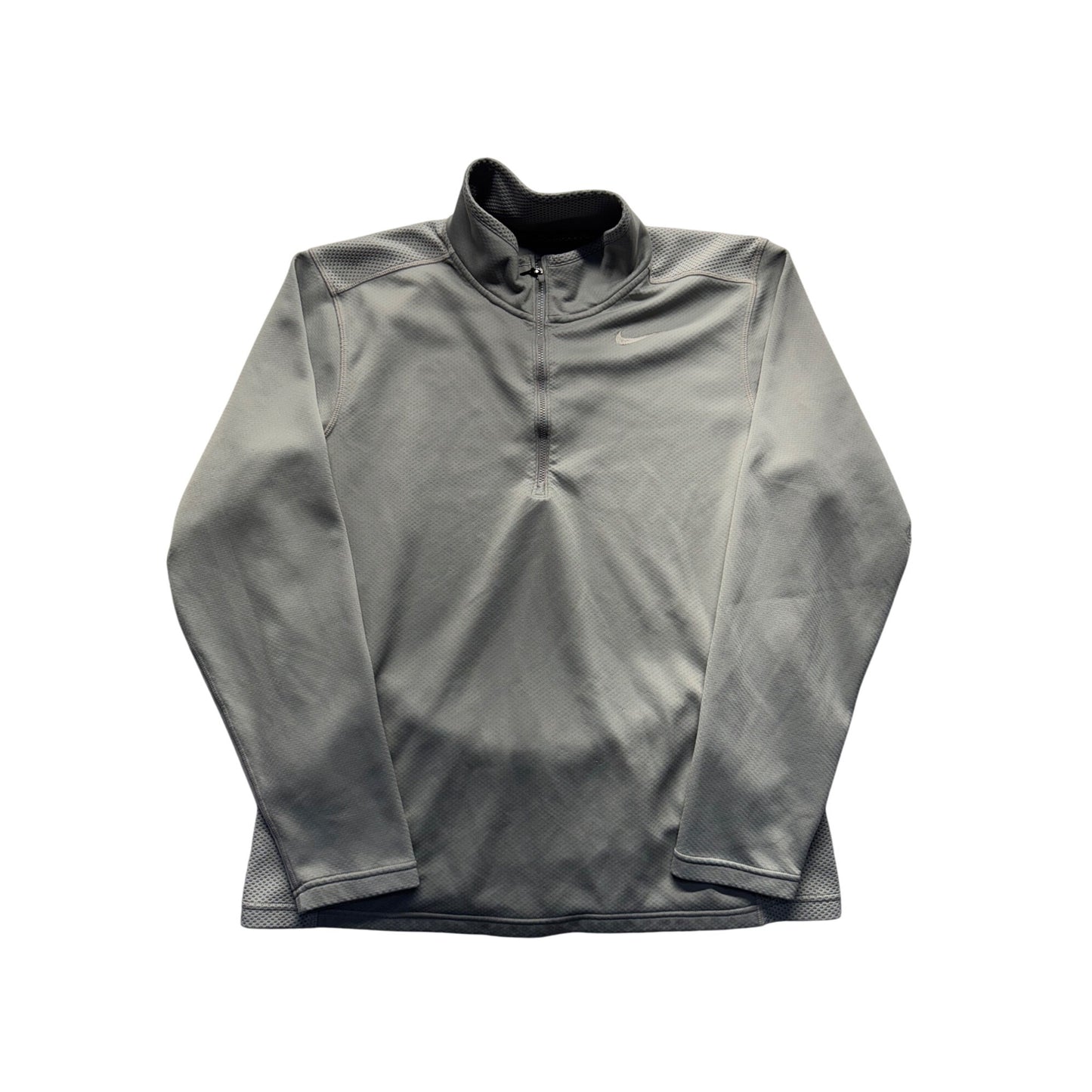 Nike Dri-Fit Gray 1/4 Zip Pullover Mens Long Sleeve Size L #9533