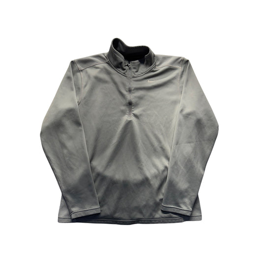 Nike Dri-Fit Gray 1/4 Zip Pullover Mens Long Sleeve Size L #9533