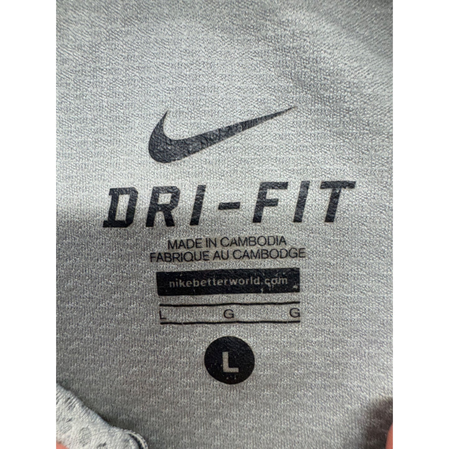 Nike Dri-Fit Gray 1/4 Zip Pullover Mens Long Sleeve Size L #9533