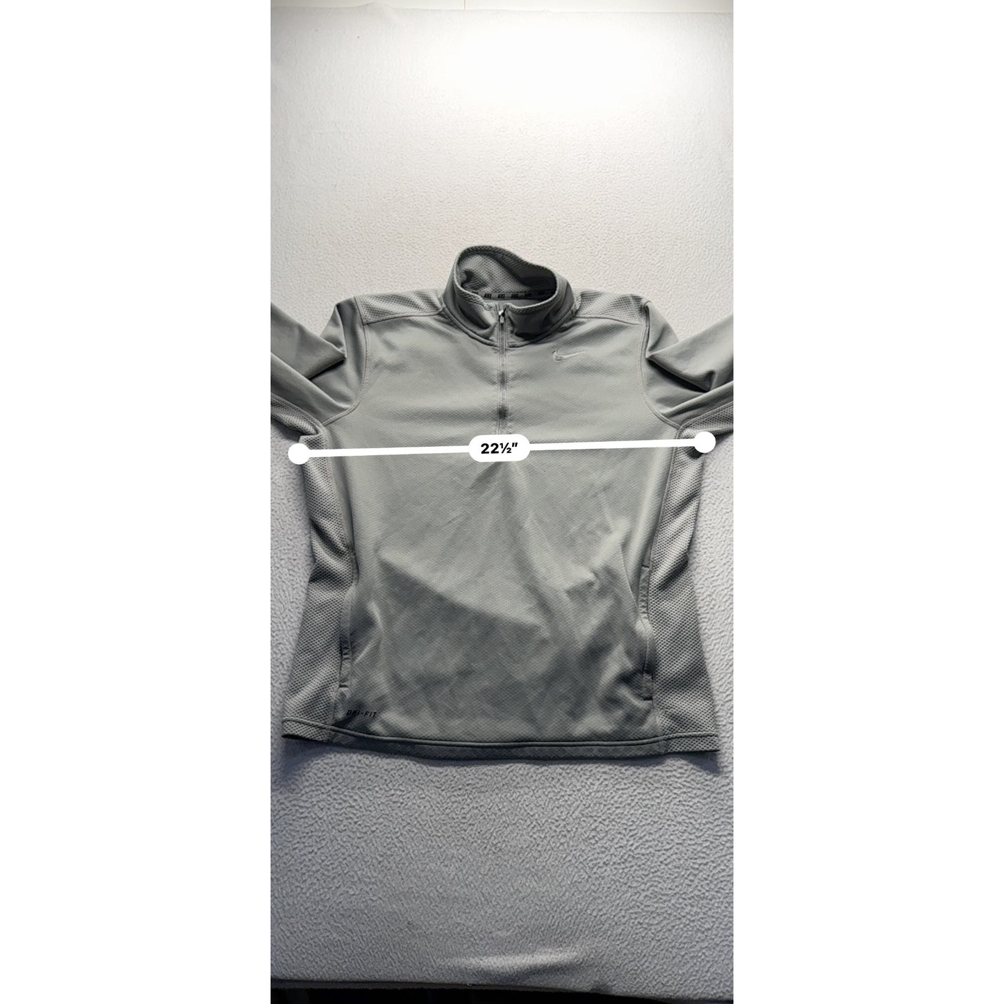 Nike Dri-Fit Gray 1/4 Zip Pullover Mens Long Sleeve Size L #9533