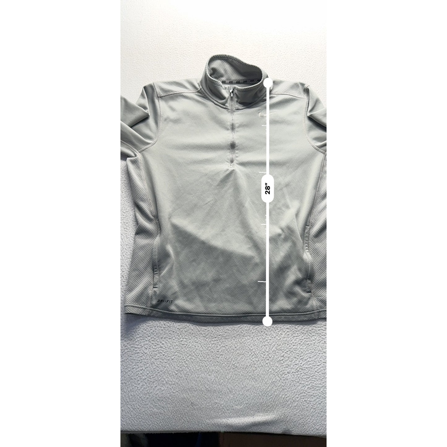 Nike Dri-Fit Gray 1/4 Zip Pullover Mens Long Sleeve Size L #9533