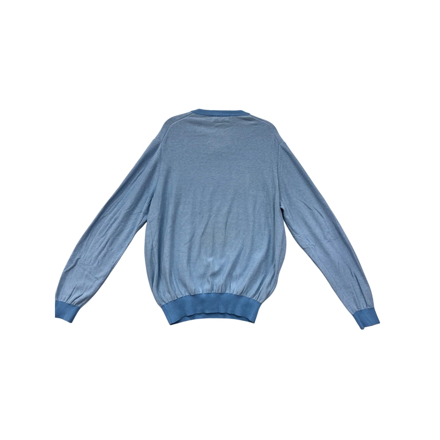 Bobby Jones Medium Light Blue Striped V-Neck Sweater #8692