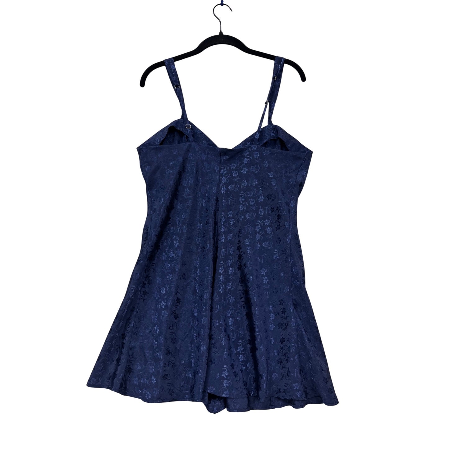 Lingerie Cacique Navy Floral Jacquard Slip Dress M #500A