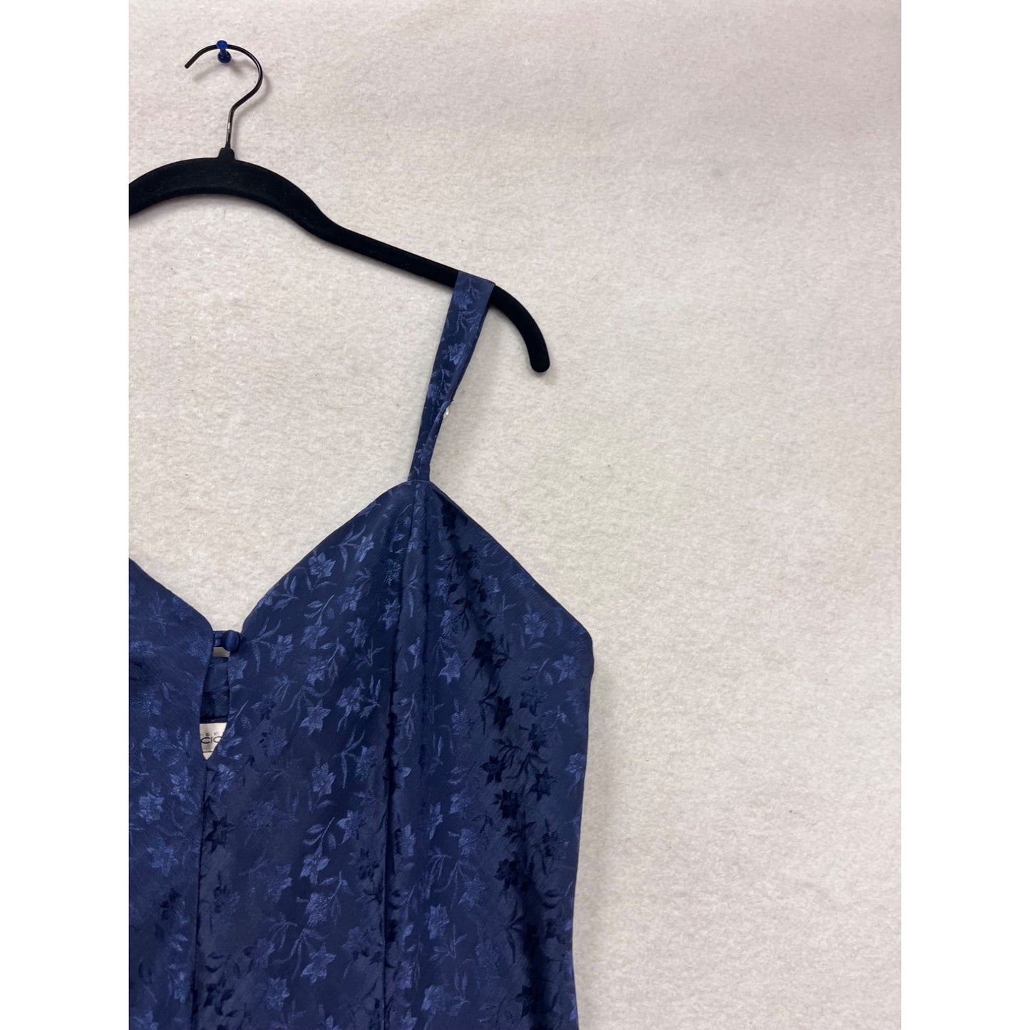 Lingerie Cacique Navy Floral Jacquard Slip Dress M #500A