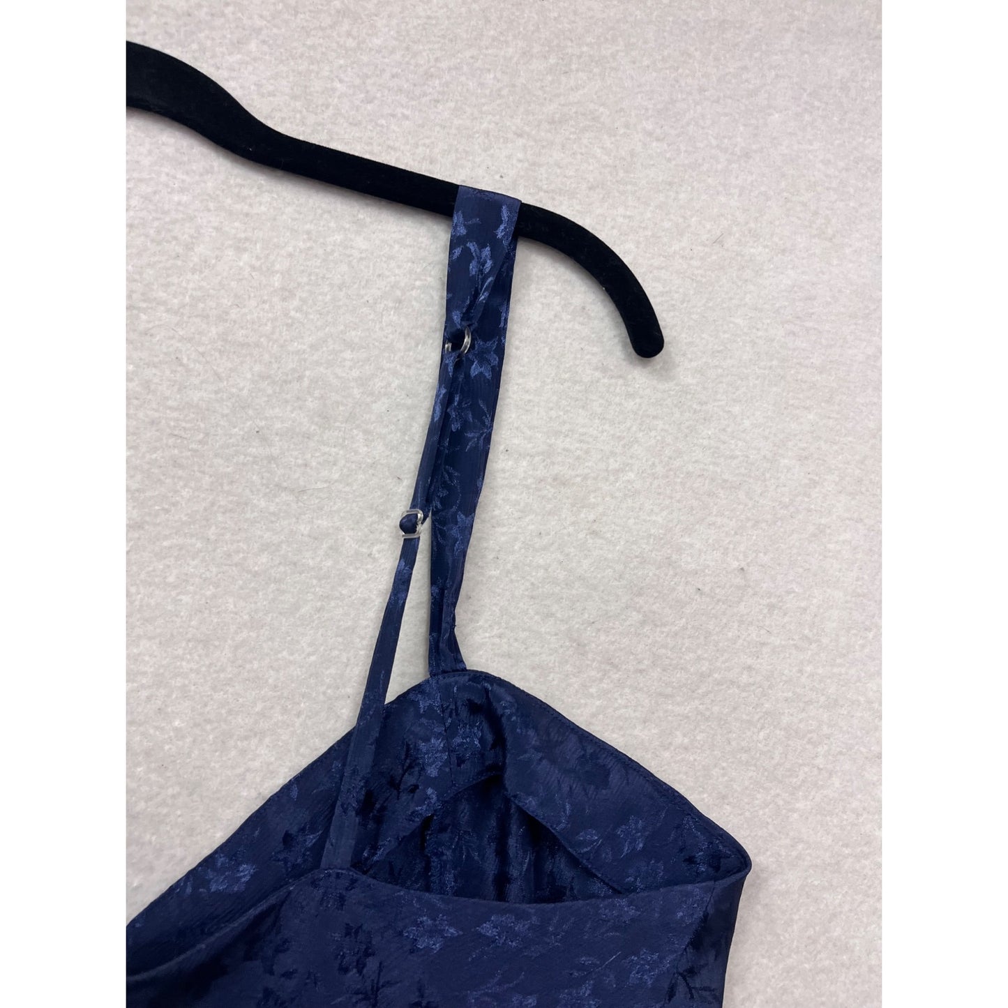 Lingerie Cacique Navy Floral Jacquard Slip Dress M #500A