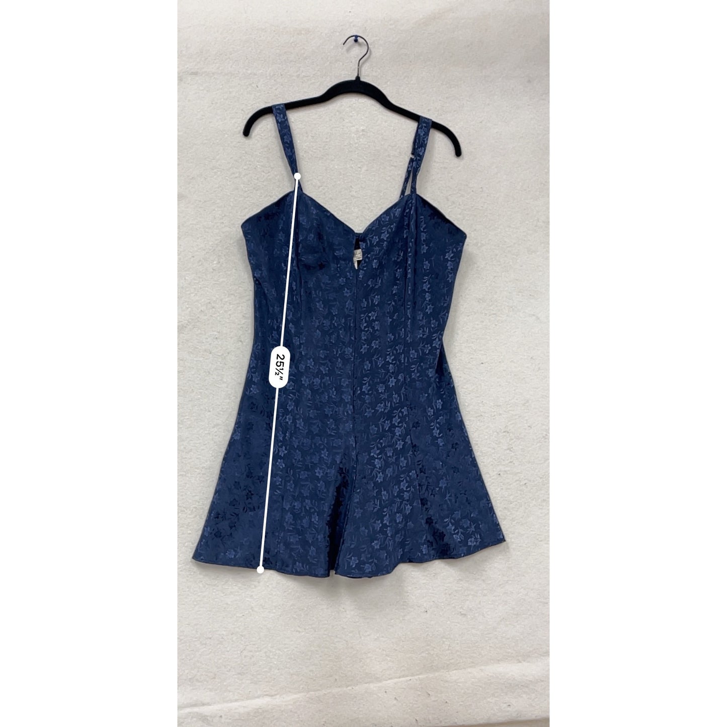 Lingerie Cacique Navy Floral Jacquard Slip Dress M #500A