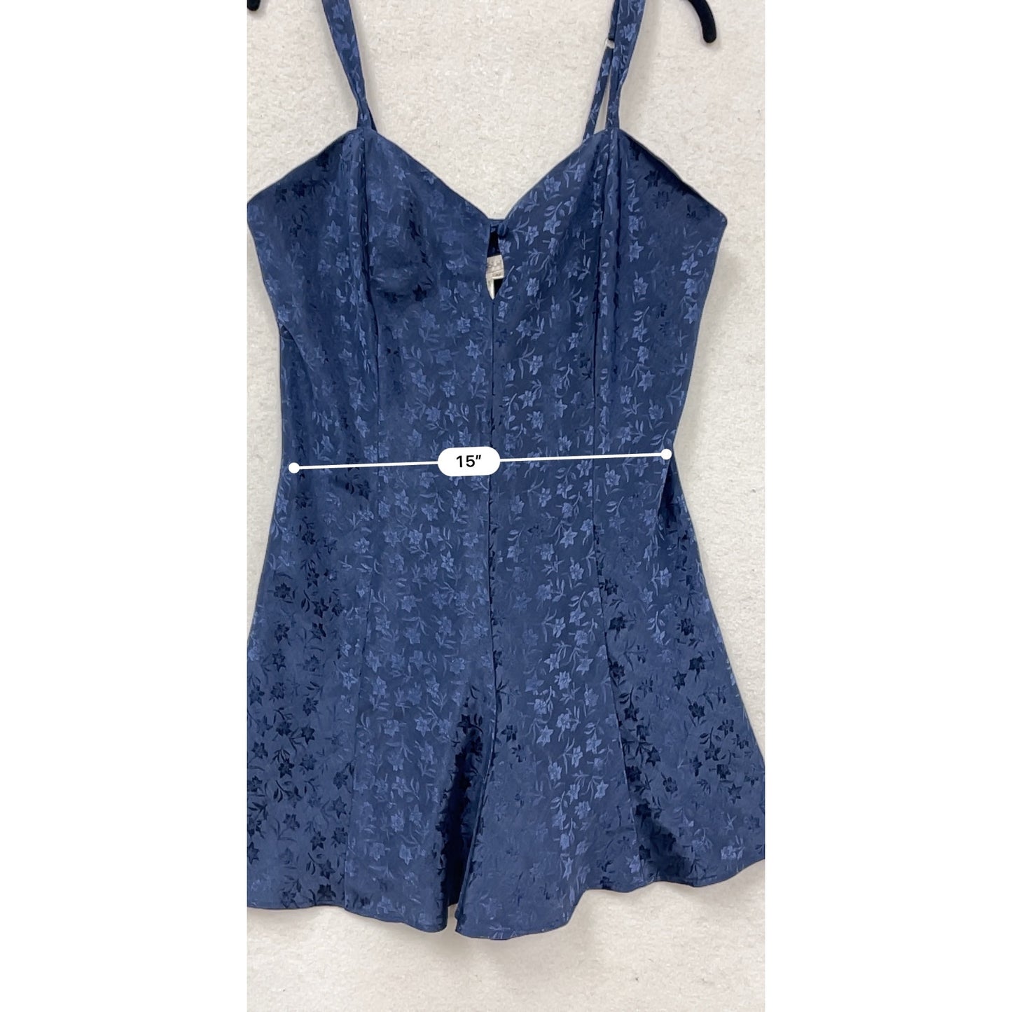 Lingerie Cacique Navy Floral Jacquard Slip Dress M #500A