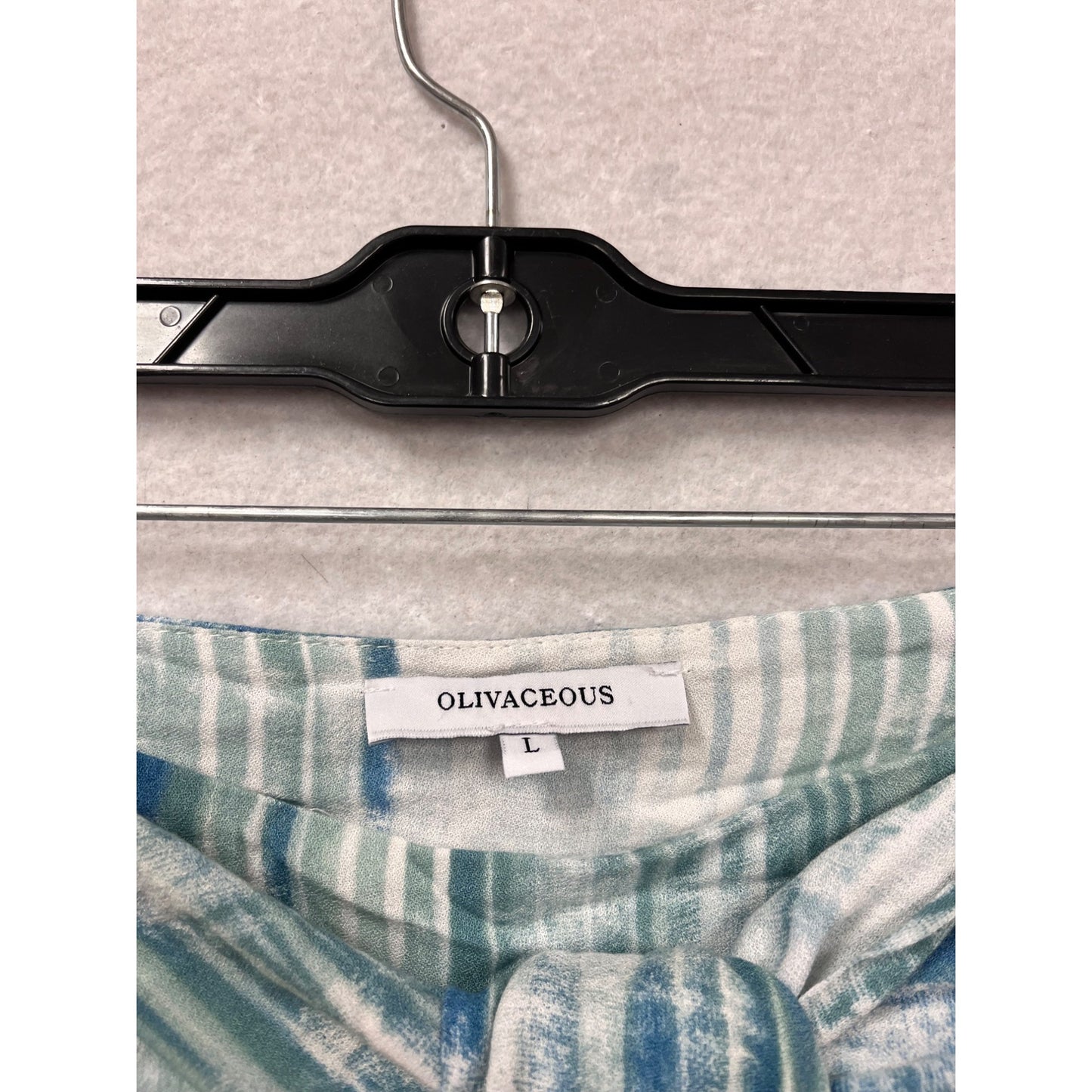 Oliveaceous Tie-Dye Wide-Leg Rayon Pants With Waist Sash Size L #140A