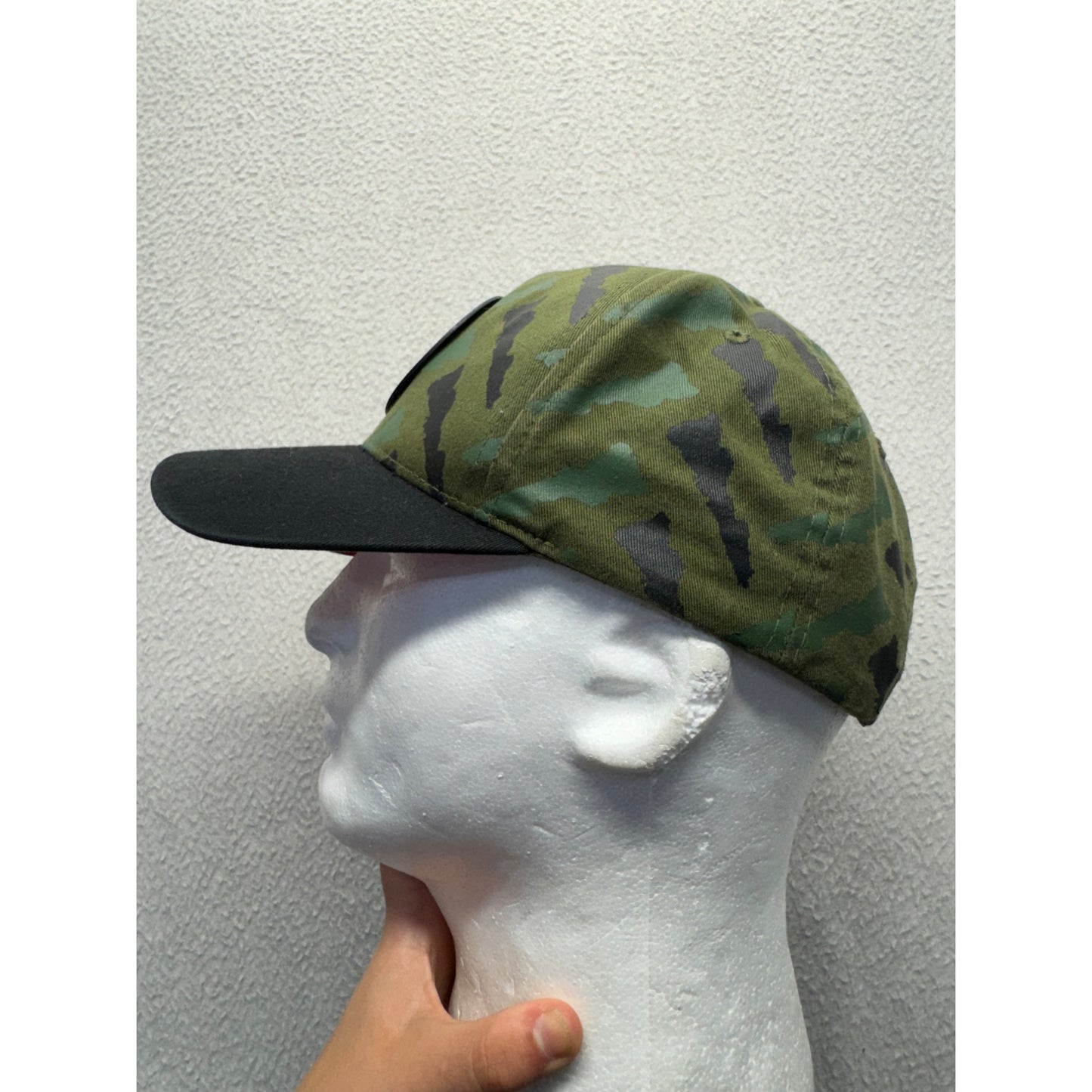 Camo Snapback Hat With Airplane Compass Design & Adjustable Strap #9788