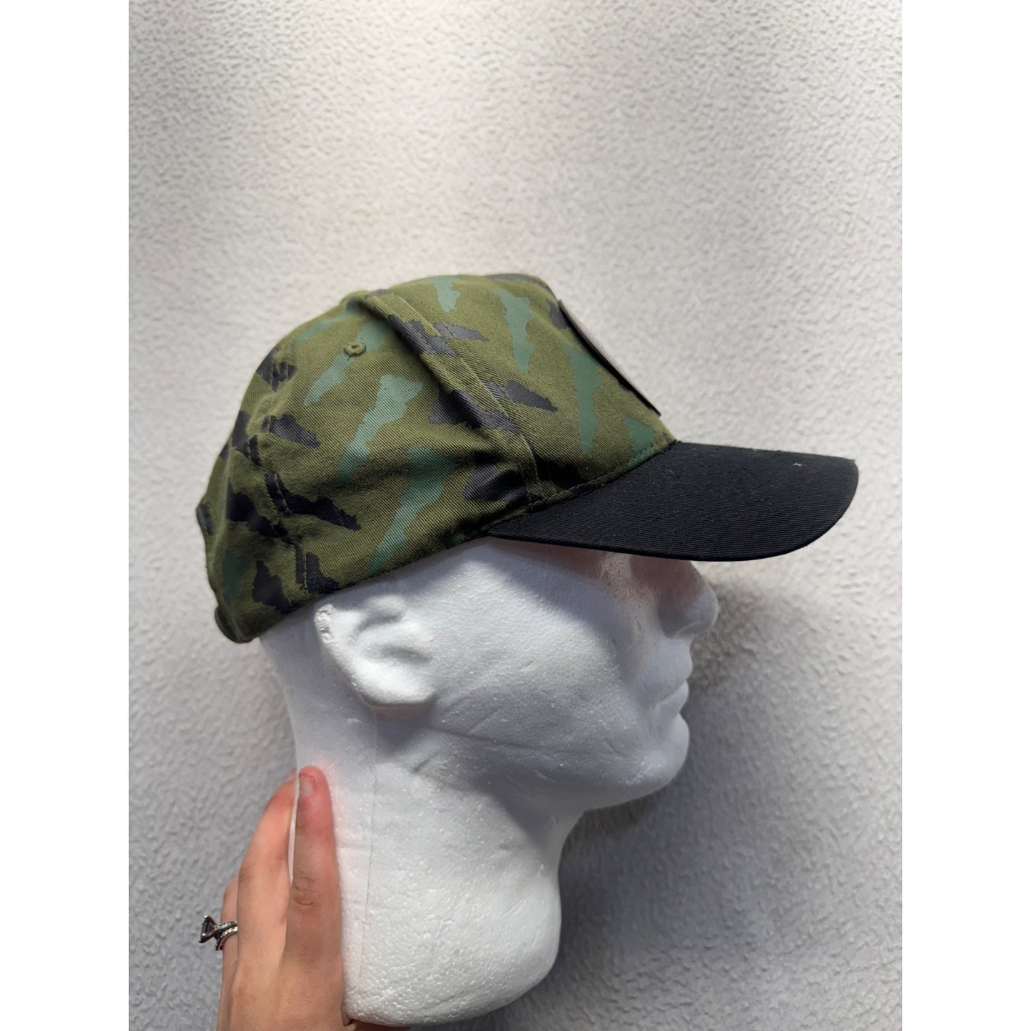 Camo Snapback Hat With Airplane Compass Design & Adjustable Strap #9788