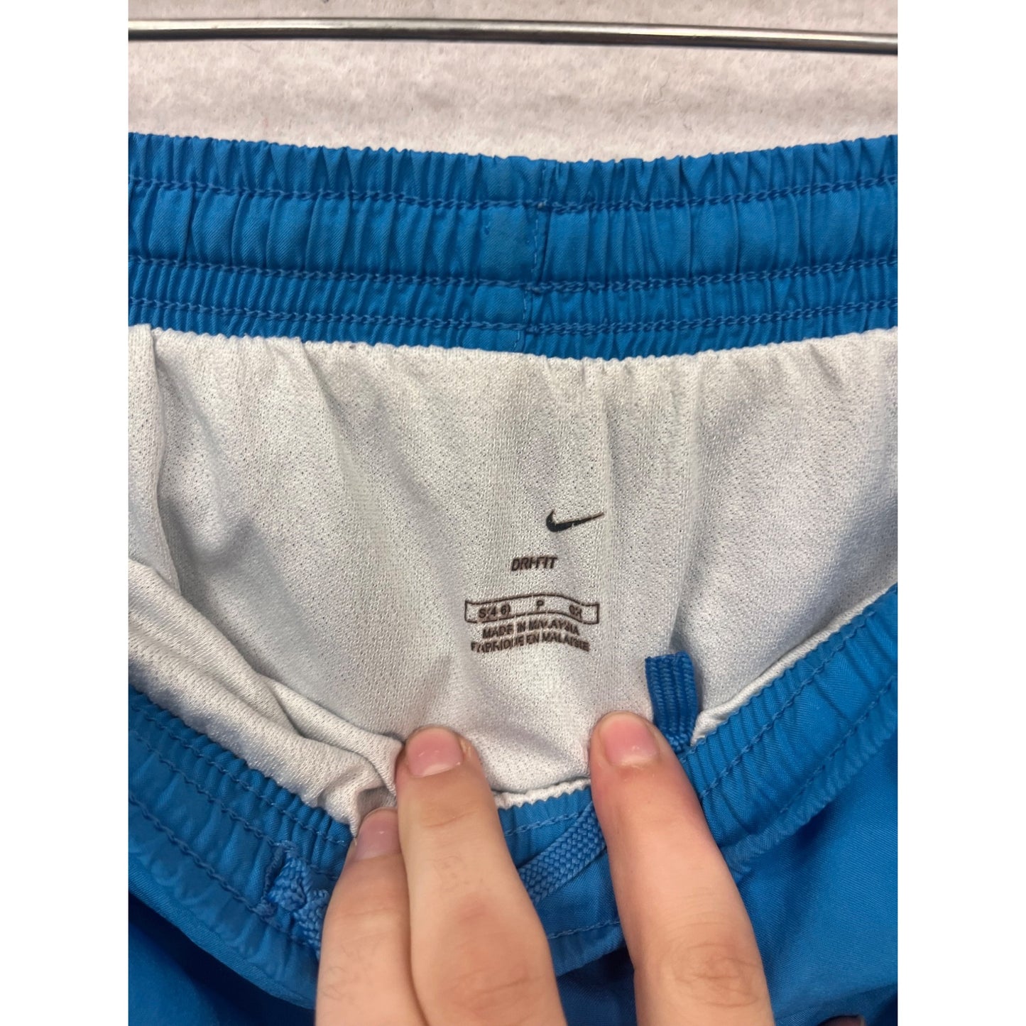 Nike Dri-FIT Running Shorts Blue & Green Trim S #874A