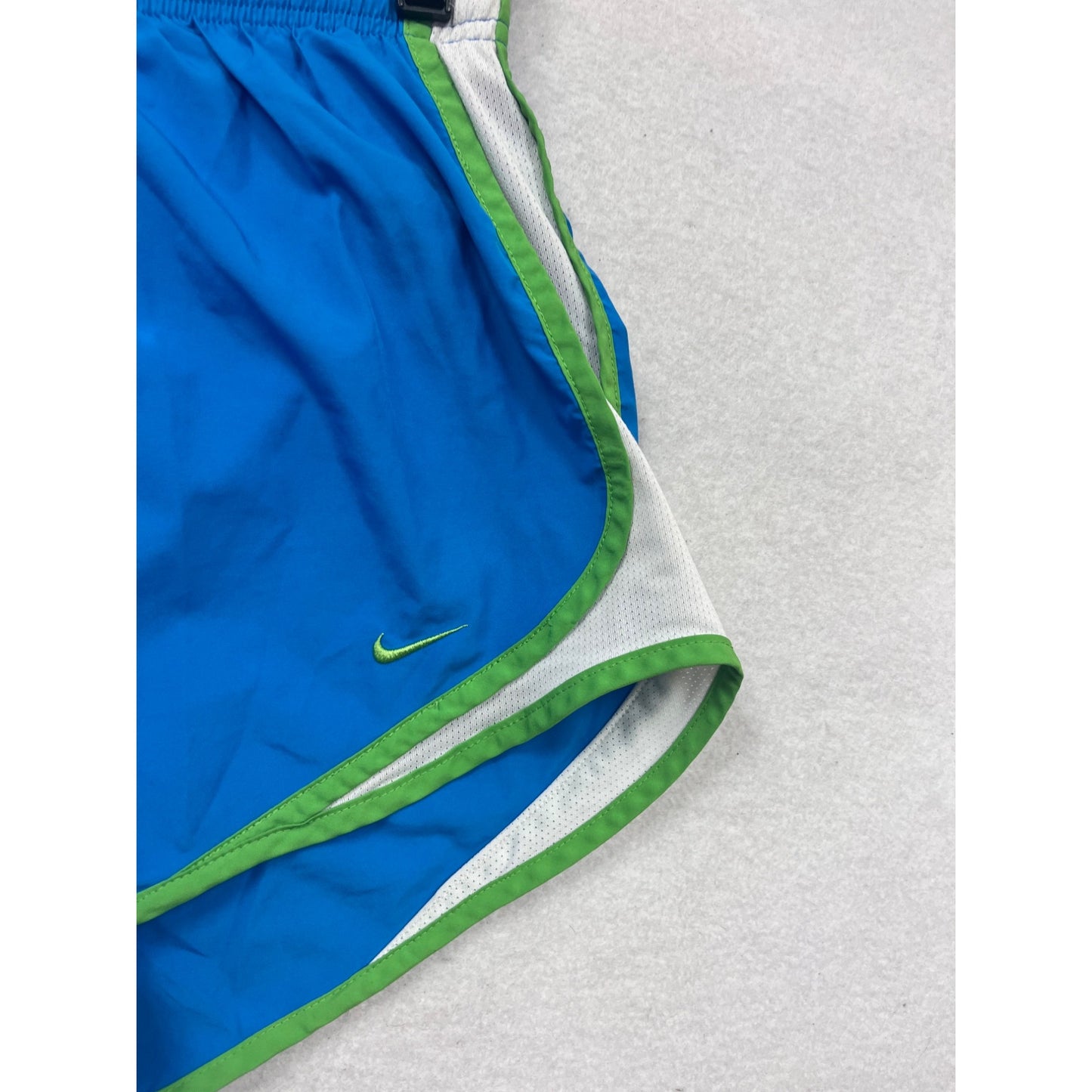 Nike Dri-FIT Running Shorts Blue & Green Trim S #874A