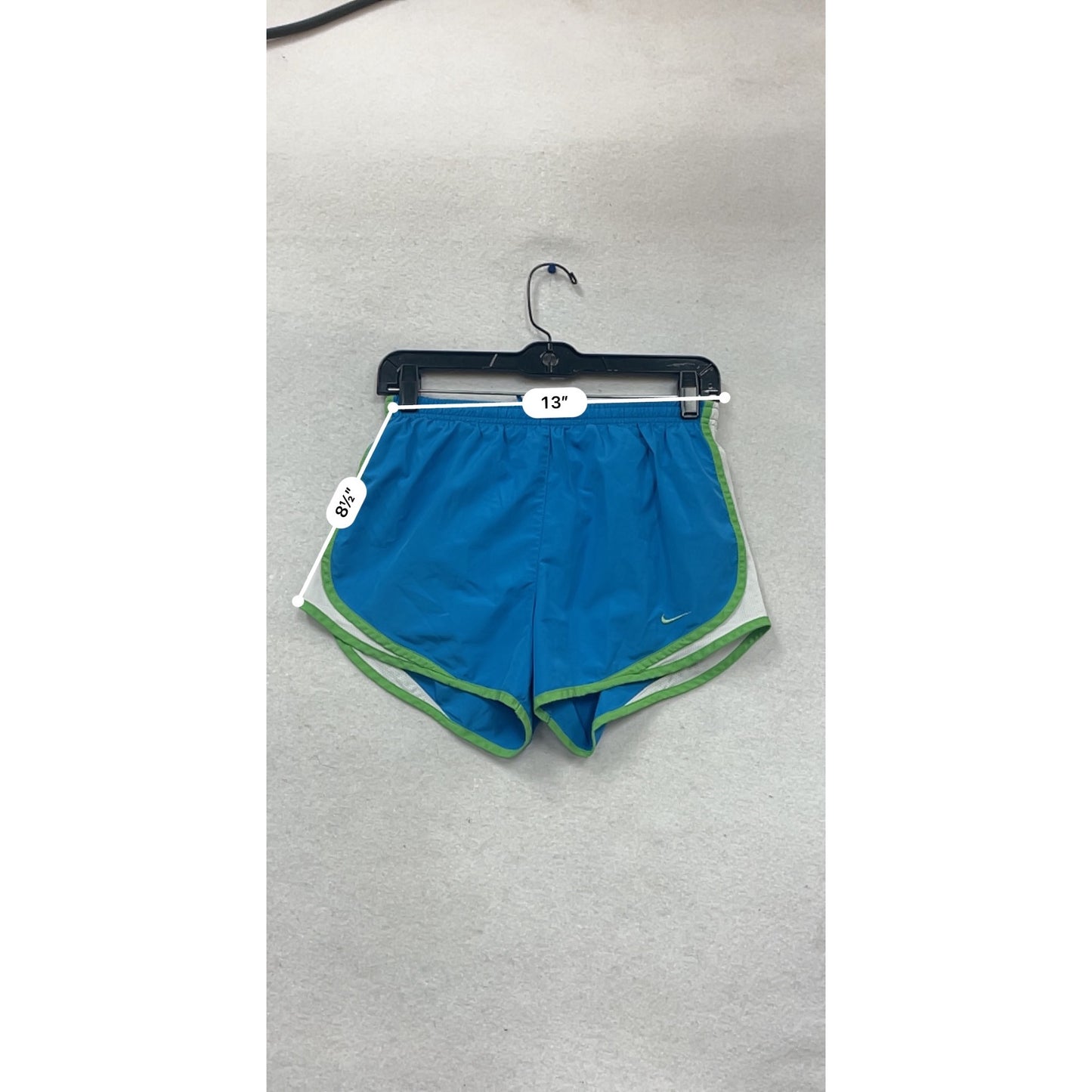 Nike Dri-FIT Running Shorts Blue & Green Trim S #874A