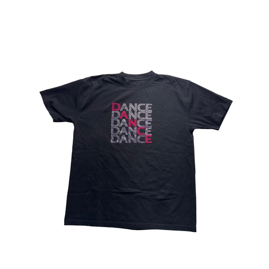 Zorrel Black Dance Graphic T-Shirt With Rhinestone Design Size L #9530