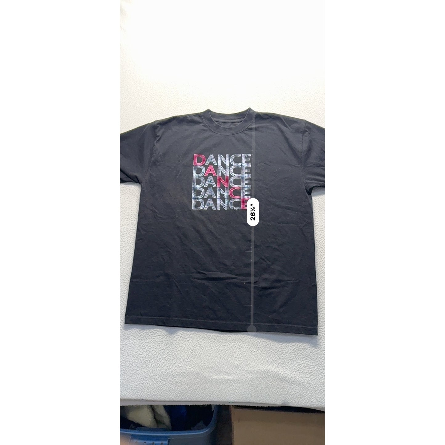 Zorrel Black Dance Graphic T-Shirt With Rhinestone Design Size L #9530