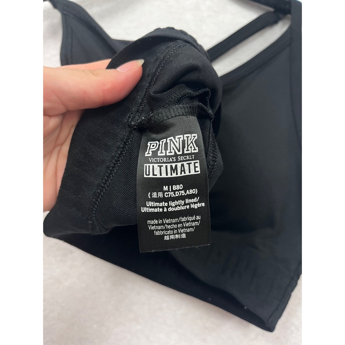 Pink By Victorias Secret Ultimate Black Sports Bra Medium #124A