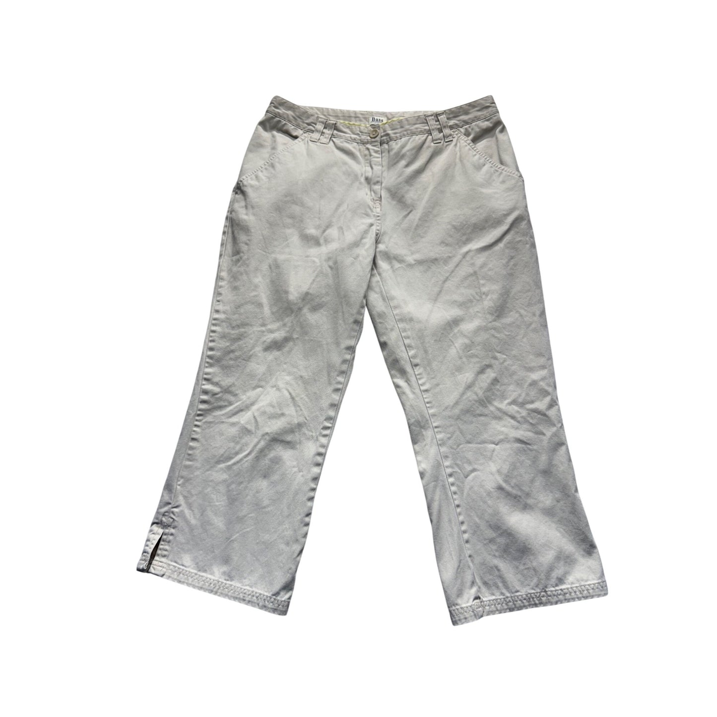 Bass Beige WideLeg Cropped Pants Size 10  #9128