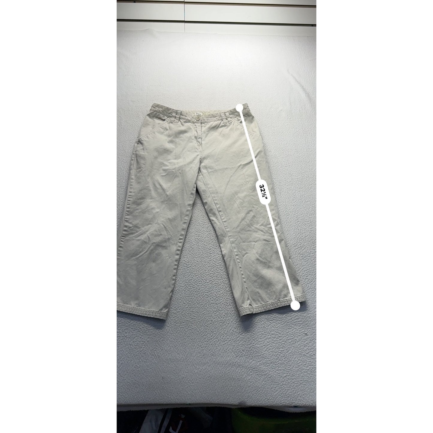 Bass Beige WideLeg Cropped Pants Size 10  #9128